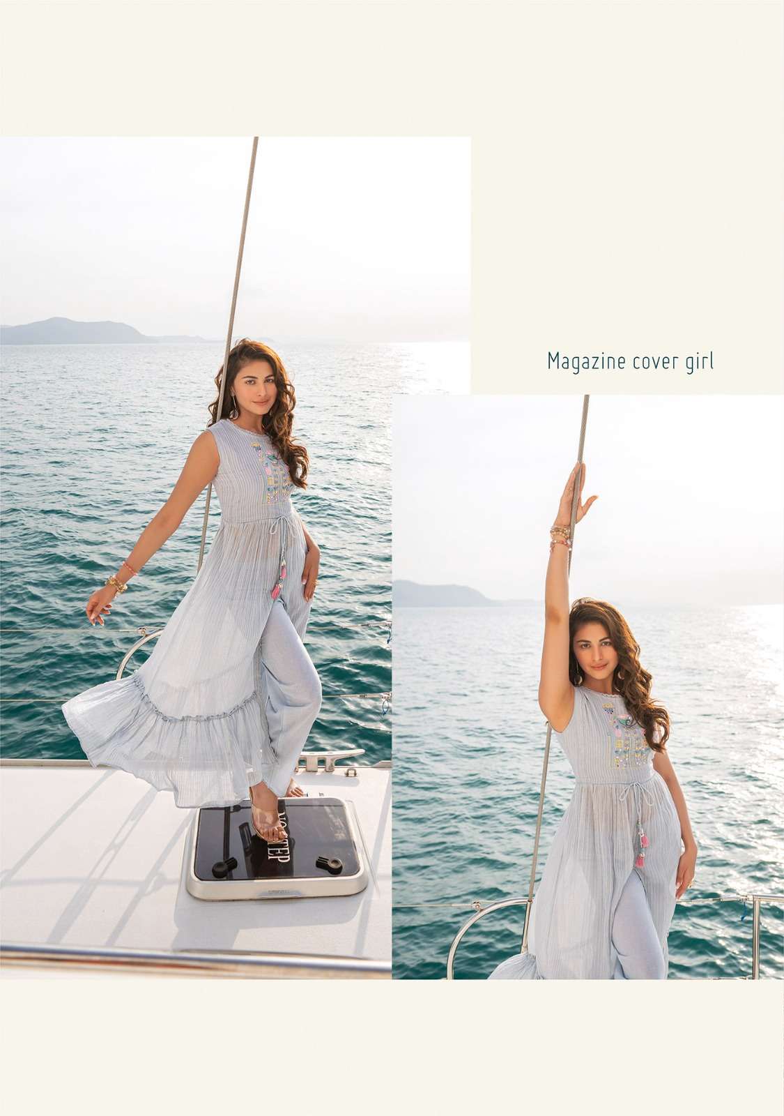 Light Grey Mal Cotton Kurti with Pant